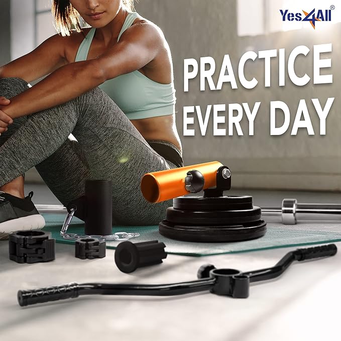 Yes4All T-Bar Row Plate Post Insert Landmine Attachment – Fit 1" & 2” Olympic Bars – Full 360° Swivel & Easy to Install