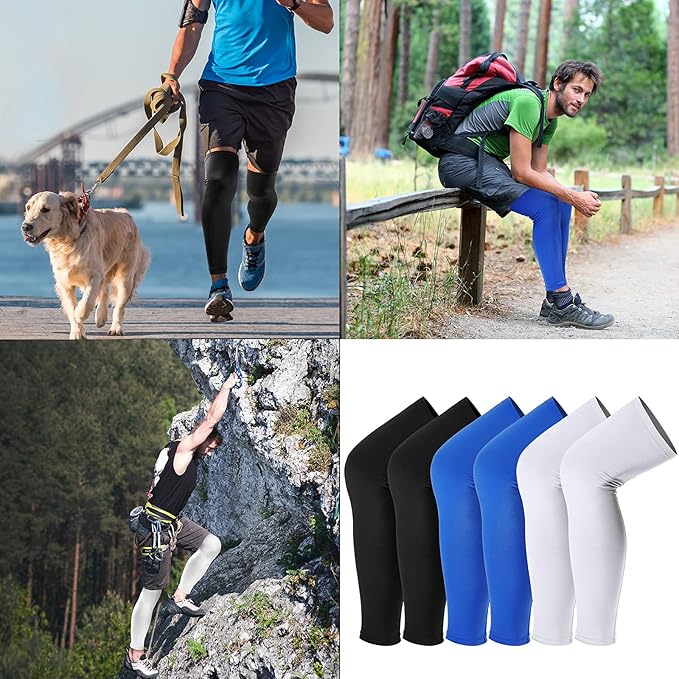 Skylety Leg Sleeves Compression Long Knee Sleeve UV Protect for Men Women Sport Basketball Football
