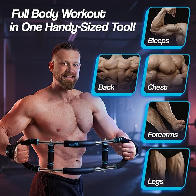 Twister Arm Trainer - Chest Workout Equipment for Full-Body Training with Adjustable Resistance Levels, Professional Arm Workout Machine with Wrist Braces, Chest Exerciser for Men and Women