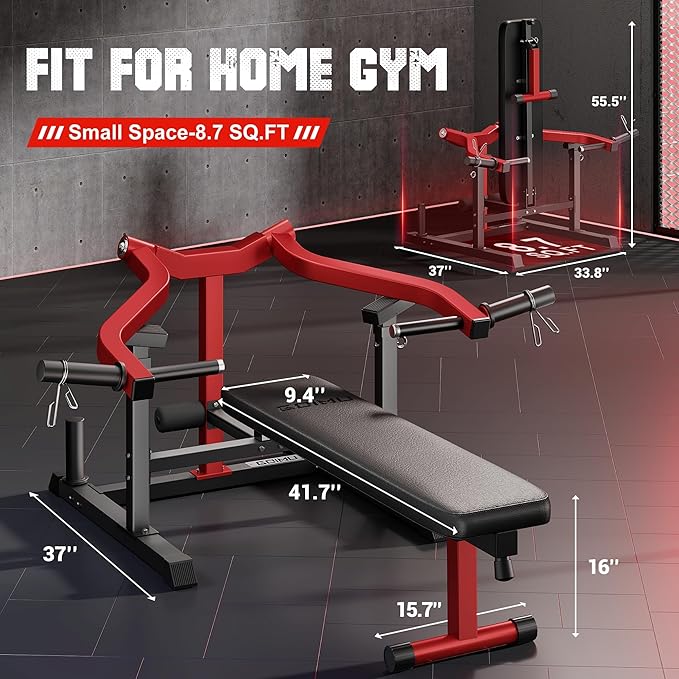 Chest Press Machine, Z1-PRO Weight Bench Press Machine with Independent Arms, Adjustable Flat Incline Bench Press for Chest, AB Workout Home Gym Equipment