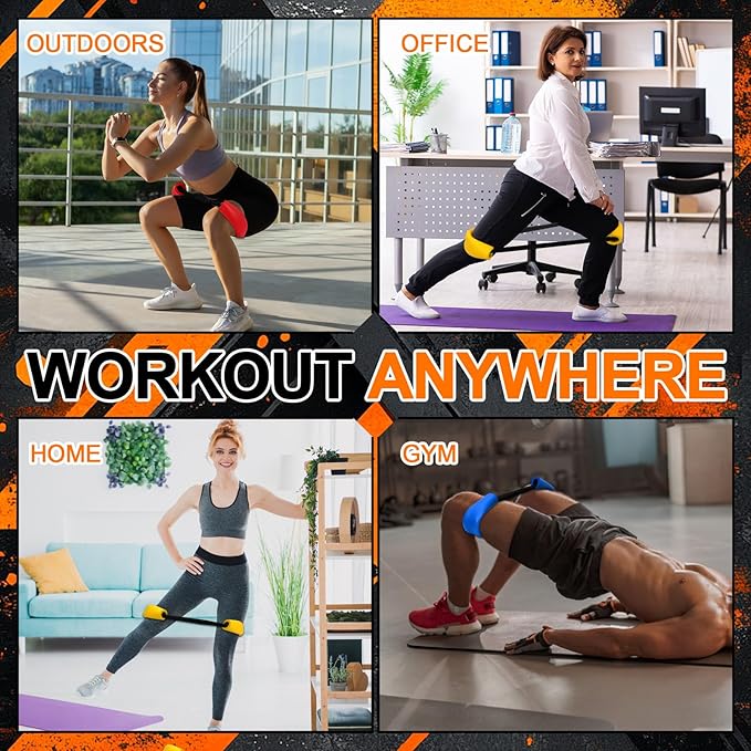 Soulchen 3 Pcs Hip Core System Resistance Bands 20/40/60 Lbs Loop Booty Glute Bands for Working Out to Stretch Strengthen Legs Hips Exercise Equipment for Women Men Adults