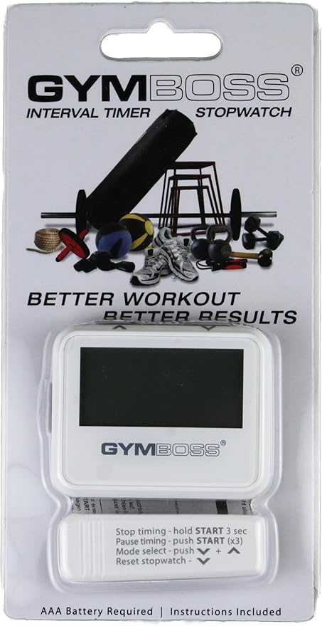 Gymboss Interval Timer and Stopwatch - White/Gray Gloss