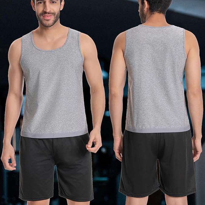 Sauna Vest for Men Waist Trainer, Sleeveless Mens Sweat Sauna Suit Shirt Compression Tank Top