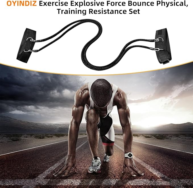 Resistance Speed Training Set, 8pcs Exercise Explosive Force Bounce Physical Equipment Double Rope Improve Agility Power Strength for Jumping Basketball Tennis Football Volleyball