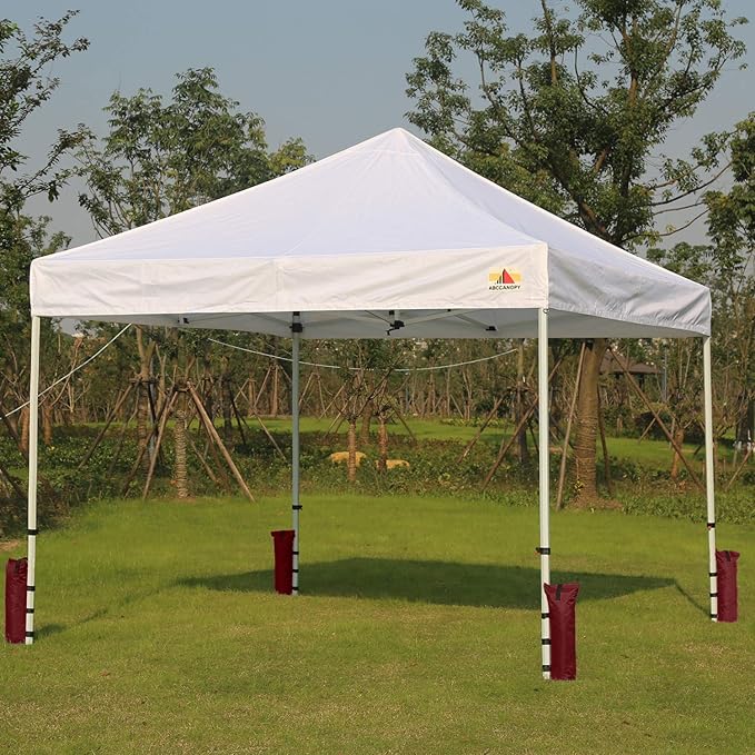 ABCCANOPY Canopy Weights Set of 4-120LBS Sand Bags for Pop up Tent, Weight Bags for Outdoor Gazebo, Trampoline, Pergola, Burgundy (Without Sand)