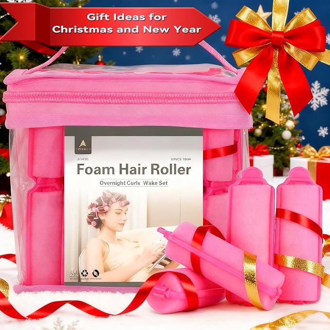 60 Pieces Foam Sponge Hair Rollers - Hair Styling Curlers for Hair Curls (2.8x0.79inch, Pink)