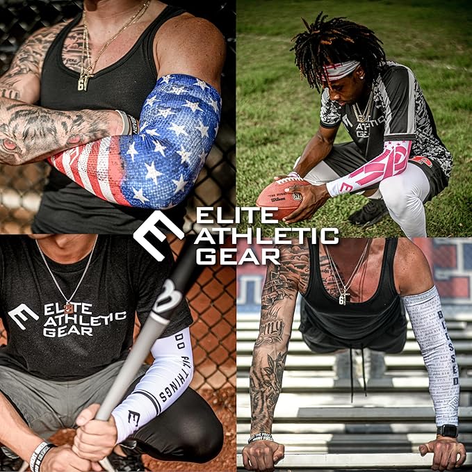 Elite Athletic Gear Faith Compression Arm Sleeve – Cross & Bible Verse – Youth & Adult – Sports & Fitness – Sold Individually