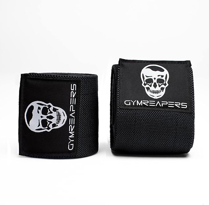 Gymreapers Weightlifting Elbow Wraps (1 Pair) - Flexible 40'' Elbow Compression Strap & Joint Support Brace - for Bench Press, Powerlifting, and Pressing