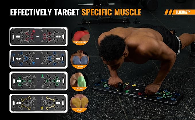 Portable Push Up Board Gym Kit 25-in-1, Foldable Push Up Station & Exercise Board Workout Set with 18 Accessories, Resistance Bands & Handles, Ankle Straps for Men, Women & Teens