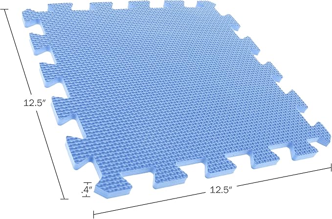 Interlocking Floor Mats - 16-Piece Nontoxic Exercise Mat or Play Mat for Toddlers, Babies or Kids - Foam Padding for Home Gym by Stalwart (Multicolor)