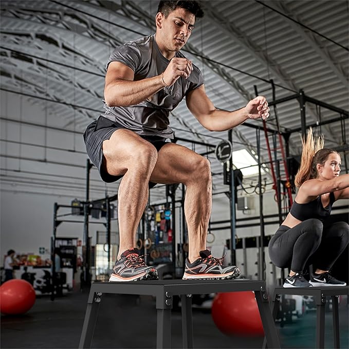 Garvee Steel Plyo Box for Exercise, Plyometric Jumping Box Metal Exercise Step Up Box with Anti-Slip Surface for Home Gym Training,Single and Set