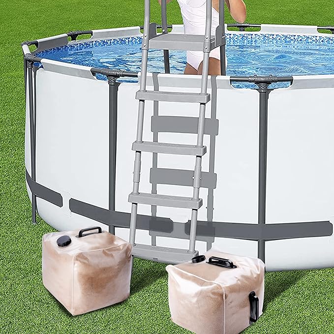 2 Pack Heavy Duty Pool Weight Plastic Sand Bags, 50 LB Universal Pool Weight for Above Ground Entry Systems, Steps and Ladders(Without Sand)