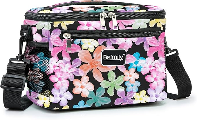 BEIMILY Small Insulated Lunch Bag Women/Men,Reusable Soft Sided Small Lunch Box Soft Sided,Leakproof Cooler Bag for Work,Travel, Fitness, Picnic with Adjustable Shoulder Strap for Adults