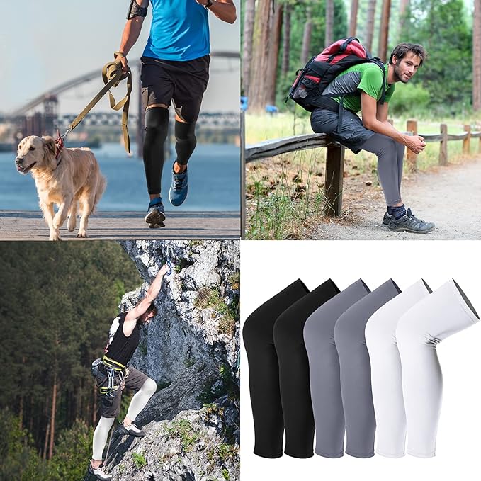 Skylety Leg Sleeves Compression Long Knee Sleeve UV Protect for Men Women Sport Basketball Football