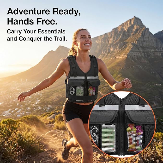 2026 Upgrade Adjustable Weighted Vest 2-16 lbs, Zip Design Weight Vest for Women & Men, Durable Strength Training Vest with Reflective Strips & Pockets, Ideal for Walking Running/Rucking/HIIT/Home/Gym
