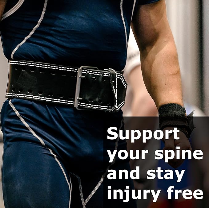 Vikingstrength Premium Weight Lifting Belt with Lifting Straps, Gym Weightlifting Belt for Men and Women, perfect for Squat, Powerlifting, Crossfit and Deadlifting M-4XL + V-Strength Workout App