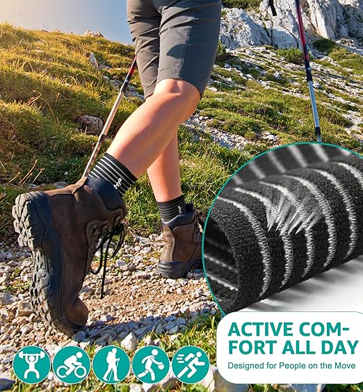 HiRui Foot & Ankle Brace 2 Pack, Adjustable Compression Wrap for Men & Women – Helps with Sprains, Plantar Fasciitis, Achilles Tendonitis, Arthritis, Running, Sports, Gym – Fits in Shoes (Black)