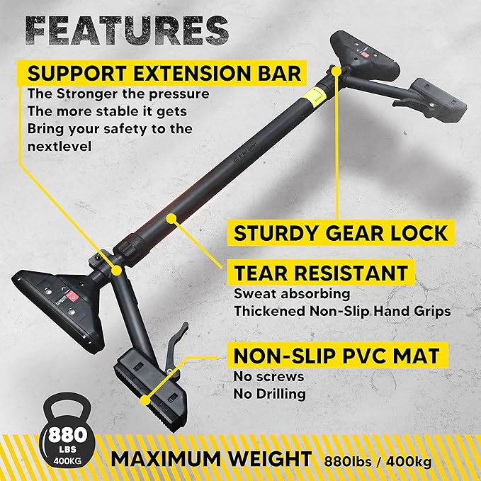 Pull Up Bar/Chin up bar Upper Body Workout Bar | Super Load-Bearing, Dual Security Locking Fitness Strength Training Equipment