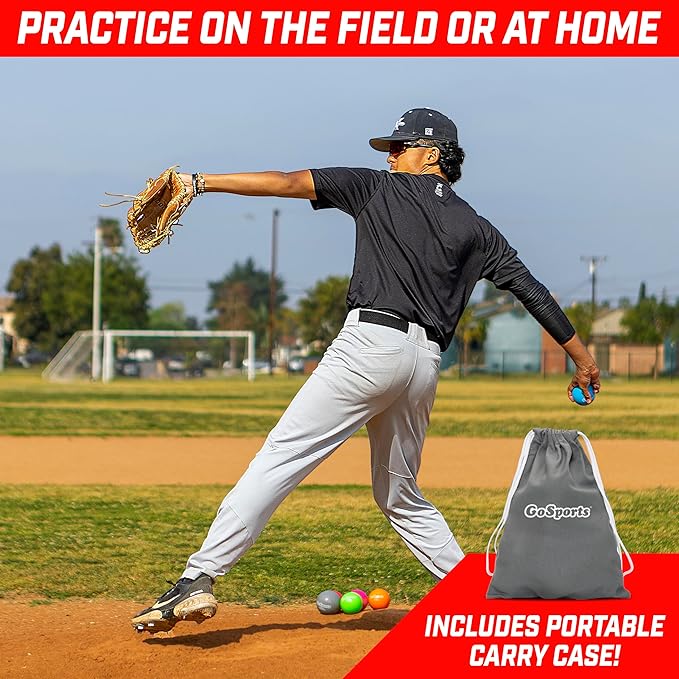 GoSports Plyometric Weighted Balls for Baseball & Softball Training 6 Pack - Choose Pro or Elite Set