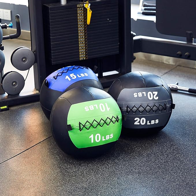 Fitvids Slam Medicine Wall Balls Workout Exercise Fitness Weighted Balls for Cross Training, Strength and Conditioning Exercises, Cardio and Core Workouts