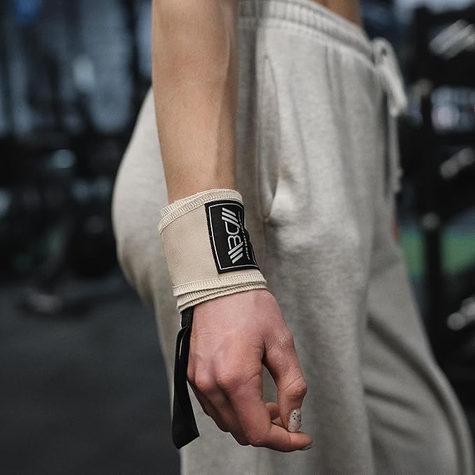 WARM BODY COLD MIND - Premium Cotton Weight Lifting Wrist Wraps for Cross Training, Powerlifting, Deadlift, Weightlifting, Gym, Wrist Straps, Workout, Fitness, Heavy-Duty Support with Thumb Loop