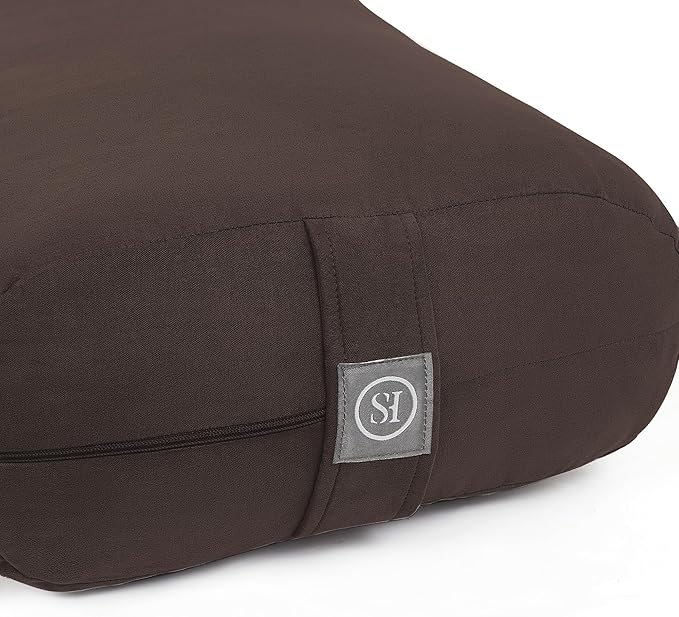 Meditation Cushion Bolster Pillow for Restorative Yoga β Supportive Cushion for Meditation, Pilates, and Relaxation β Filled with Buckwheat Hulls - Removable Cover