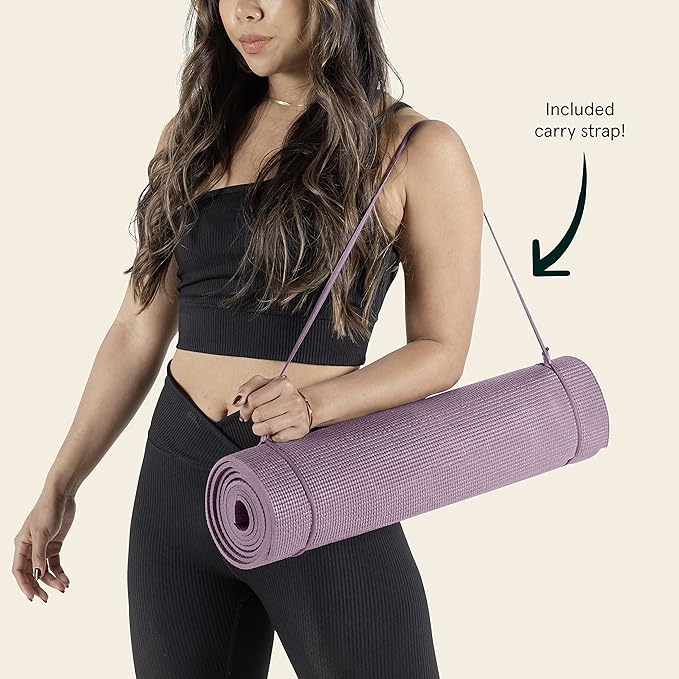 Retrospec Pismo Yoga Mat w/Nylon Strap for Men & Women - Non Slip Exercise Mat for Yoga, Pilates, Stretching, Floor & Fitness Workouts, .5mm Thick, Easy to Clean