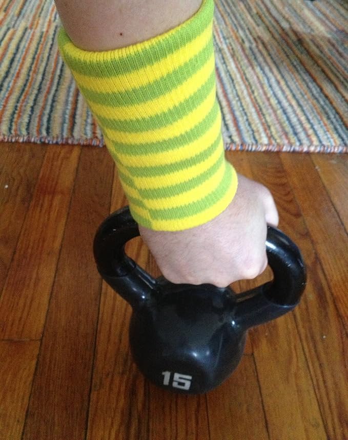 Kettlebell Wrist & Forearm Guards | Impact-Absorbing Wristbands for Kettlebell Training | Protects from Bruises | Breathable & Sweat-Wicking | Unisex Stretch Fit | One Size Fits All (Pair)