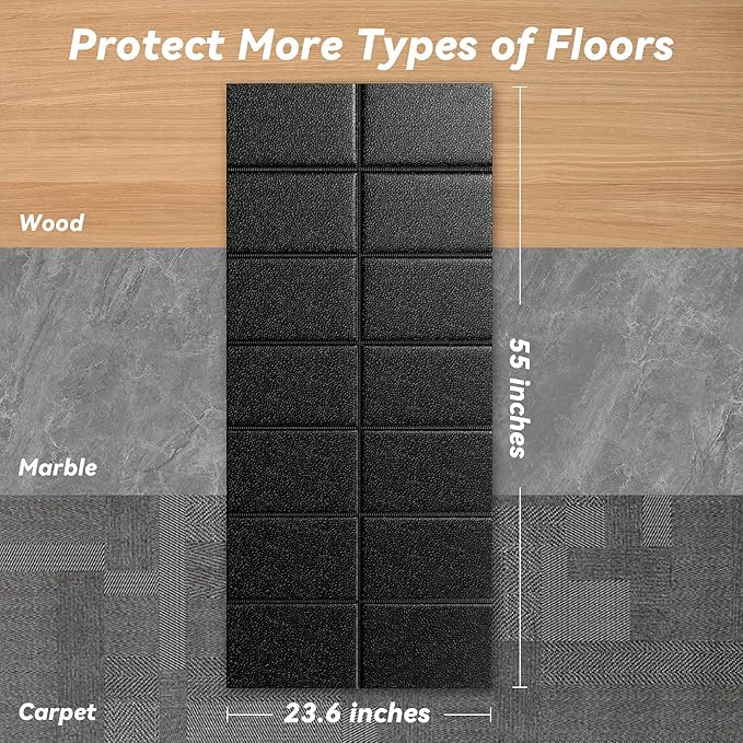 Walking Pad Mat for Carpet and Hardwood Floors, 0.24" Thick Foldable Treadmill Mat for Floor Protection, Non-Slip High Density for Bike, Elliptical, Home Gym Use