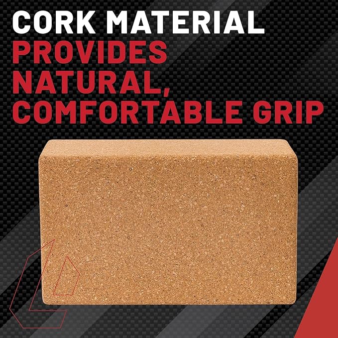 Lifeline Fitness Cork Yoga Block - Sustainable Home Gym Workout Equipment for Yoga, Pilates and General Fitness