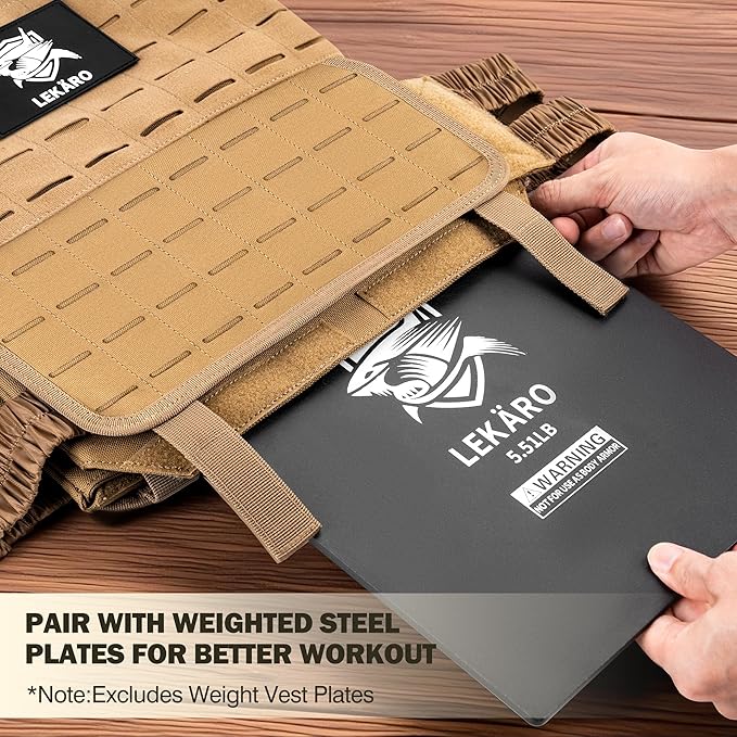 Adjustable Weighted Vest for Men Women – Tactical Vest for Rucking, HIIT & CrossFit, Fits 10x12 Plates, 600D Breathable Weight Vest & Exercise Vest for Strength Training, Weights Not Included