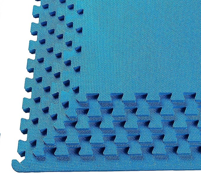 BalanceFrom Puzzle Exercise Mat EVA Foam Interlocking Tiles (Blue)
