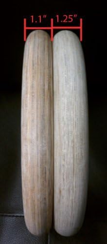 CFF Wood Olympic Rings 1.25" Diameter - 18' Black Extra Wide Numbered Straps