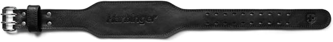 Harbinger Training Belt, Pro Leather, Full Grain Leather, 0.3 inch (7 mm) Thick, Leather, Power Belt, Muscle Training, Lifting, Deadlift, Squat