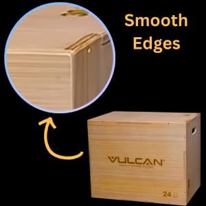 VULCAN 3-in-1 Wooden Plyo Box – Durable Ashwood Plyometric Jump Box for Home Gym and Commercial Training | Safe, Stable & Versatile for Box Jumps, Step-Ups, HIIT and Cross-Training Workouts
