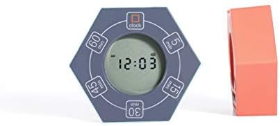 Hexagon Rotating Productivity Clock, Pomodoro Timer with 5,15, 30, 45, 60 Minute Presets, Timer for People with ADHD (White)