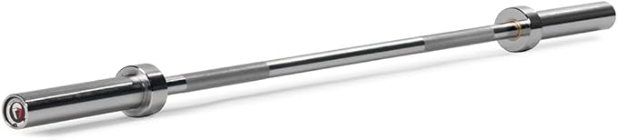 Titan Fitness 60in Olympic Weightlifting Barbell, 500 LB Capacity, 28mm Grip Shaft, Chrome Finish, Bronze Bushings, Olympic-Sized Weight Sleeves