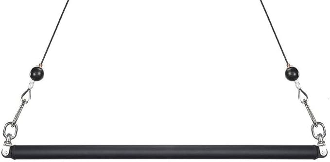 42" Slim Grip 1-1/4" Dual Cable Bar, Dual Hook Straight Bar for Cable Machine, Functional Trainer Straight Bar for Presses, Squats & Rows Gym Cable Attachments Extreme!