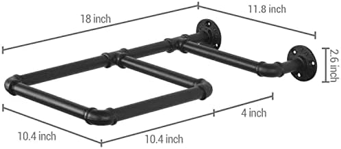 MyGift Yoga Ball Storage Wall Mount, Black Metal Pipe Racks for Exercise Ball Holder, Ball Storage for Home Gym or Studio