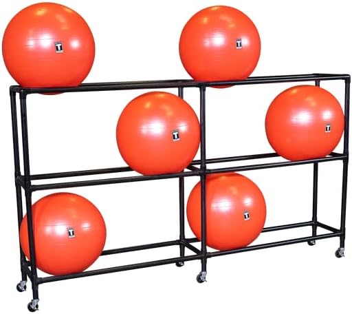 Body-Solid (SSBR200) Stability Ball Rack - Vertical Exercise Ball Storage Stand with Locking Wheels, Holds Up to 12 Stability Balls, 45cm to 75cm in Size.