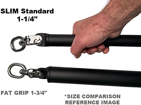 42" Slim Grip 1-1/4" Dual Cable Bar, Dual Hook Straight Bar for Cable Machine, Functional Trainer Straight Bar for Presses, Squats & Rows Gym Cable Attachments Extreme!