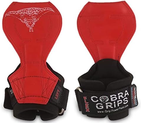 Cobra Grips Flex Model Weight Lifting Gloves Heavy Duty Straps Alternative Power Lifting Hooks for Deadlifts with Padded Wrist Wrap Support Bodybuilding