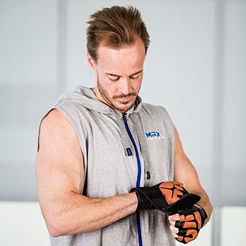 MRX Weight Lifting Pro Level Gloves with 18 Inches Long Wrist Strap Gym Workout Exercise & Fitness in