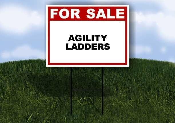 AGILITY LADDERS For Sale White Red Black 1 Double Sided 18x24 in Yard Road Sign w/stand
