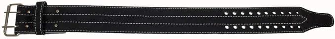 Grizzly Fitness Double Prong Pro Power Lifting Weight Belt | Used by Pros | Durable Thick 13mm Leather w/Double Stitching & Double Prong Buckle | 4" Wide and Adjustable for Comfort
