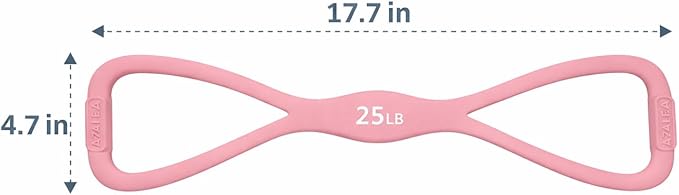 AZALEA Figure 8 Resistance Bands, 2 Pack Silicone Stretch Bands for Yoga, Pilates, Home Workout, Non Slip Exercise Bands with Handles, 15LB 25LB Set for Arms, Back, Legs, Glutes