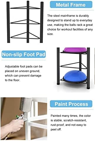 Exercise Ball Storage Rack - Home Gym Organizer for 3/5/6/7 Tier Floor Stand - Holds Bosu, Slam, Bowling & Medicine Balls - Durable, Space-Saving Design