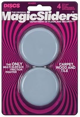 Magic Sliders 04060 Surface Protectors, Furniture Sliding Discs, Adhesive, 2-3/8-In. Round, 4-Pk. - Quantity 5