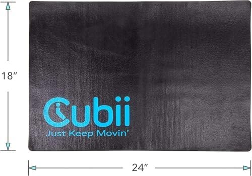 Cubii Non-Slip Workout Mat for Under Desk Ellipticals, Floor Protection Exercise Surface for Bike, Fitness Equipment & Indoor Cycling, Home Gym Use, 24" x 18"