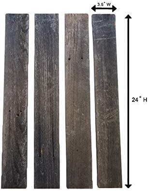 Rustic Weathered Reclaimed Wood Planks for DIY Crafts, Projects and Decor (20 Planks - 24" Long)